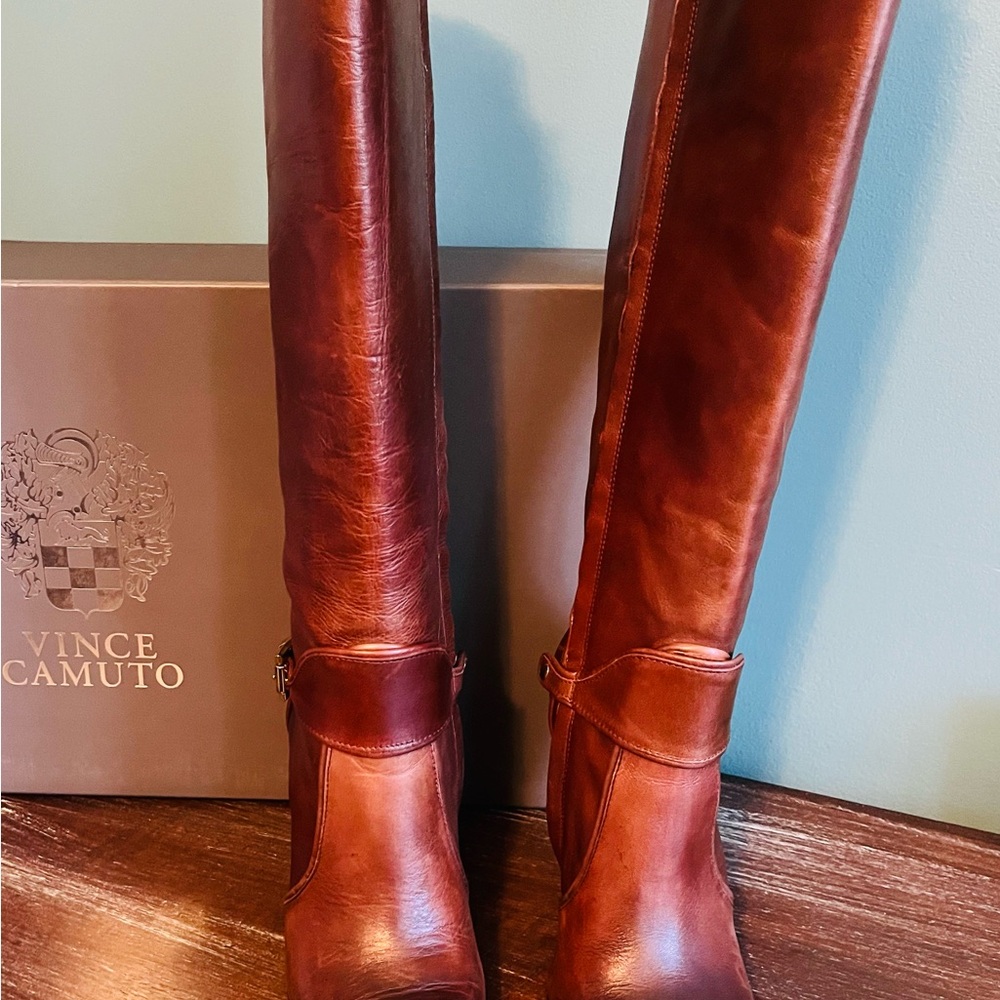 Vince Camuto Cassia Knee High Boots in Redwood